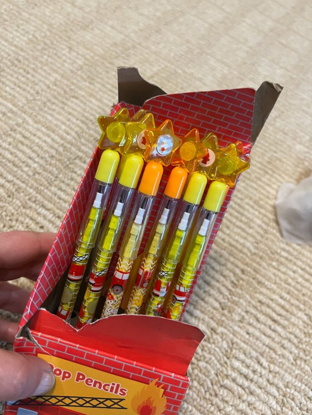 Pencils - Fire Truck Themed Pencils -Caps Erasers Kids School/Party Favors (NEW)